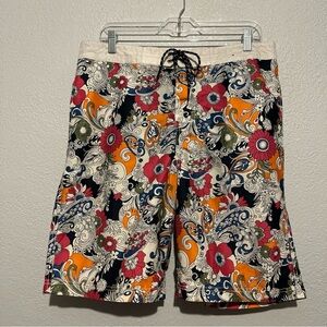 Tommy Hilfiger Multi-Color Floral Paisley Swim Boardshorts Trunks Size Large